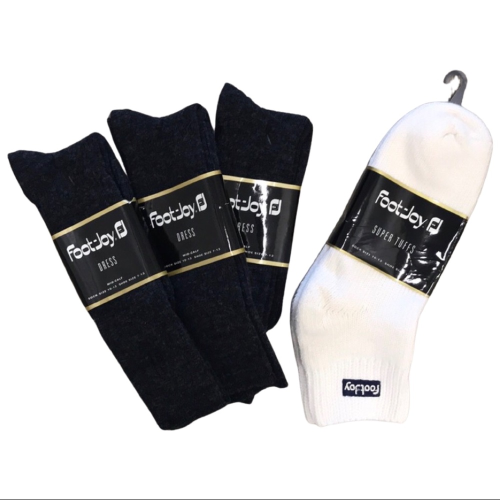 Vintage FootJoy Socks,  Dress Socks(3) and Super Tuffs(1), Vintage, Made in USA